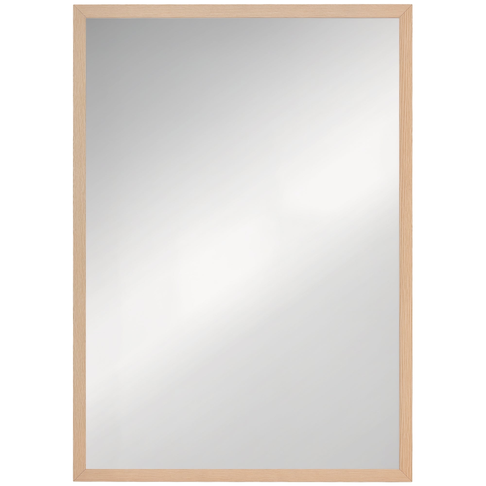 Miroir rond mural de salle de bain - kleankin - 1 étagère de rangement - 45 x 10H cm - panneau