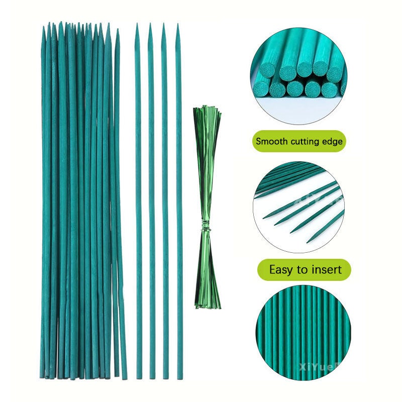 50 tiges de support pour plantes de 40 cm de long, tiges pour compositions florales, adaptées aux jardins et aux serres - 9