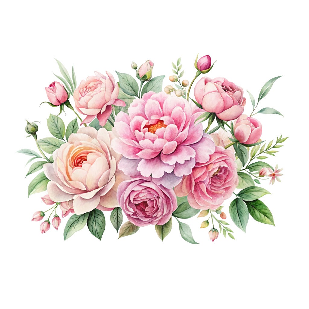 Stickers Muraux Fleur de Pivoine, Stickers Muraux Vintage Fleur ...
