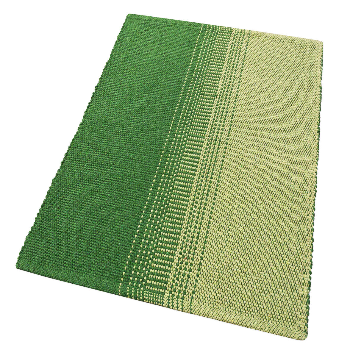 Alfombra de baño cocina 55x110 cm algodón puro suave absorbente lavable tejidas a mano verde