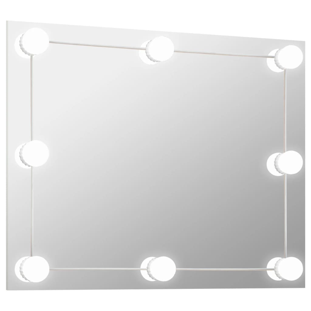 Espejo decorativo | espejo de pared sin marco con luces led rectangular de vidrio cfw306029