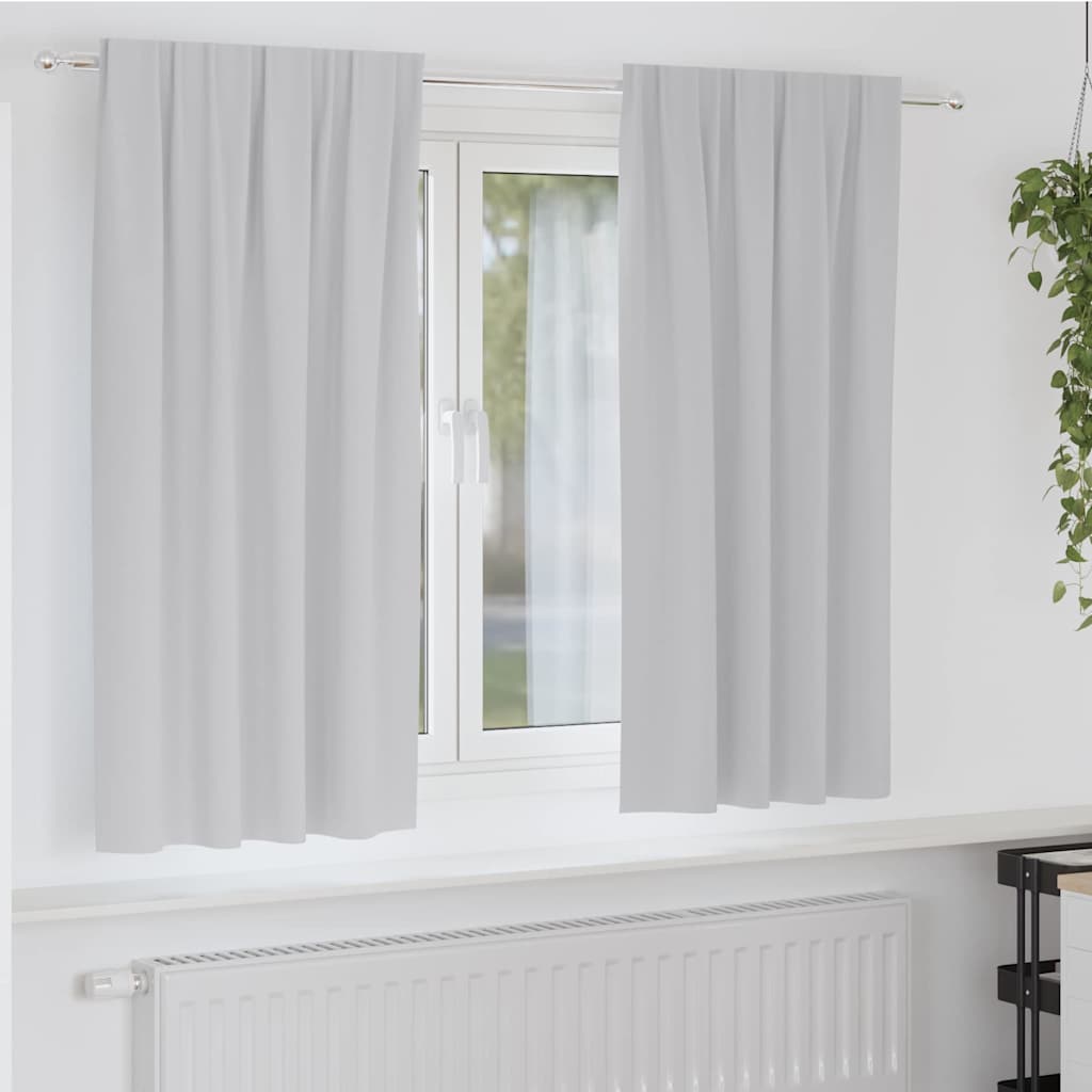 Firany blackout z kółkami 2 pcs Jasnoszary 175 x 140 cm vidaXL
