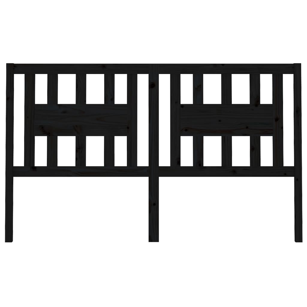vidaXL Tête de lit Noir 126x4x100 cm Bois massif de pin - 3