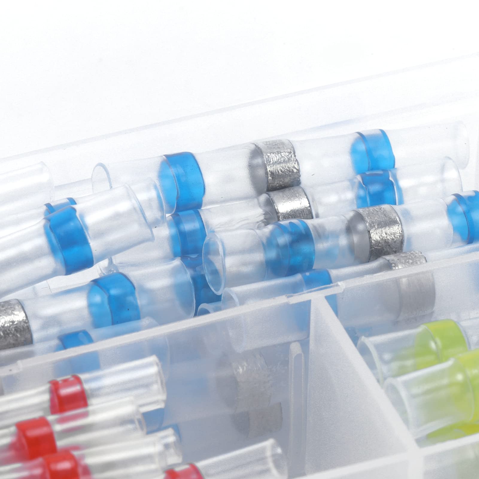 Connettori termorestringenti terminali ad anello per saldatura a crimpare per cavi elettrici impermeabili isolati (100 pezzi in scatola) - 2