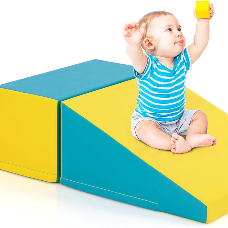 Zestaw do Ćwiczeń Motorycznych dla Niemowląt dla Dzieci w Wieku od 6 Miesięcy do 3 Lat, Moduły Motoryczne Idealne do Wspinaczki (Żółty + Zielony)