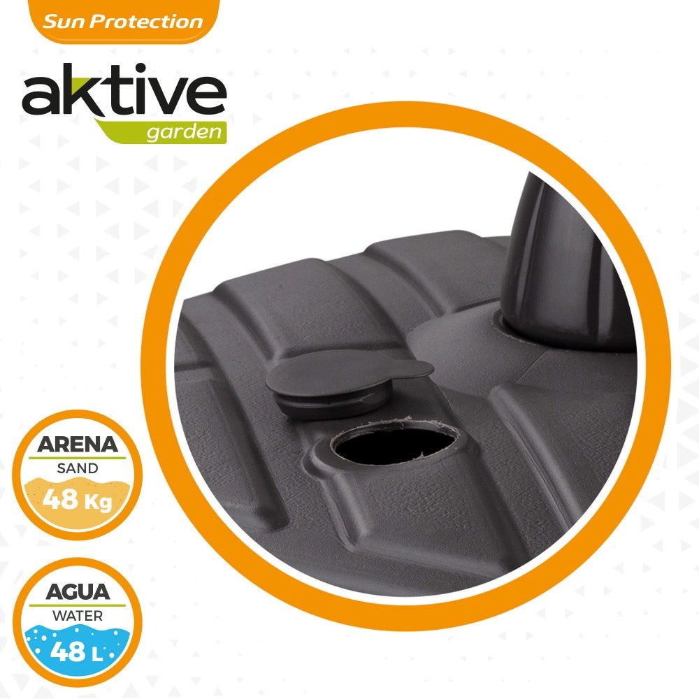 Base para sombrilla cuadrada antracita Ø33-48 mm Aktive - 4