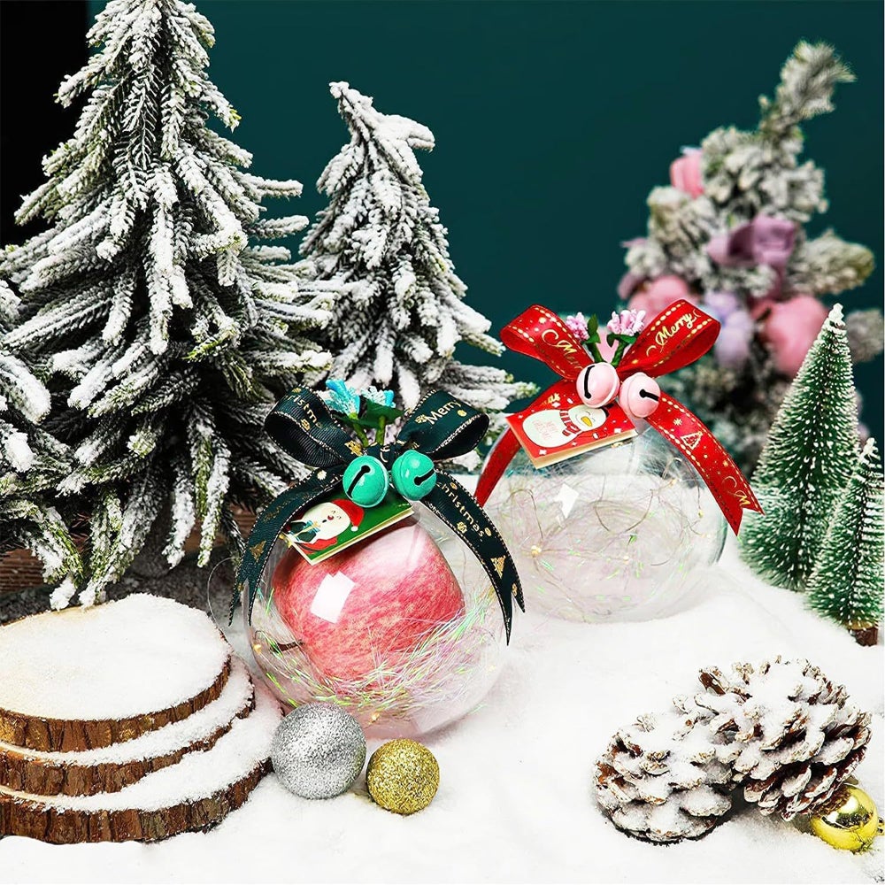 Bolas transparentes para enfeites, pacote com 20 unidades, 80 mm (3,15 pol.) para Natal, feriados, casamentos, festas e decoração de casa - 4