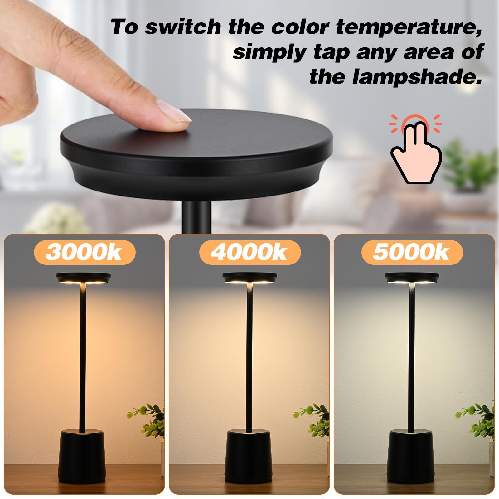 Suright Lape de Table Sans Fil, Rechargeable Lape de Chevet