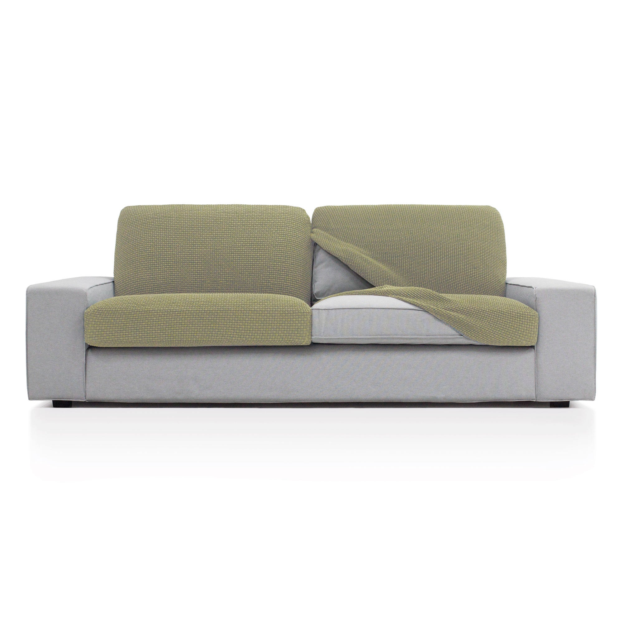 Funda súper elástica independiente para respaldo o asiento de sofá niagara sxl 50/85x140/210x10/20. color pistacho
