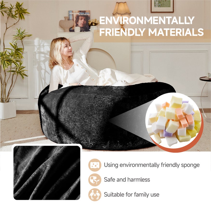 Pouf poire de 120 cm, canapé pour adultes, fauteuil de lecture doux et confortable, idéal pour les chambres, les balcons et autres espaces. - 3