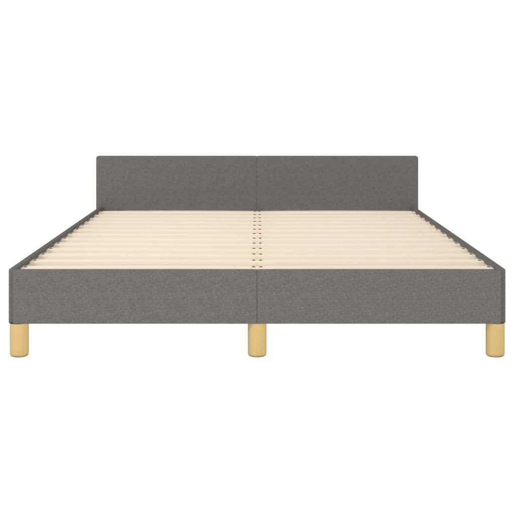 Cadre de lit sans matelas, tissu, gris foncé, pour la chambre, 140 × 200 cm - 6