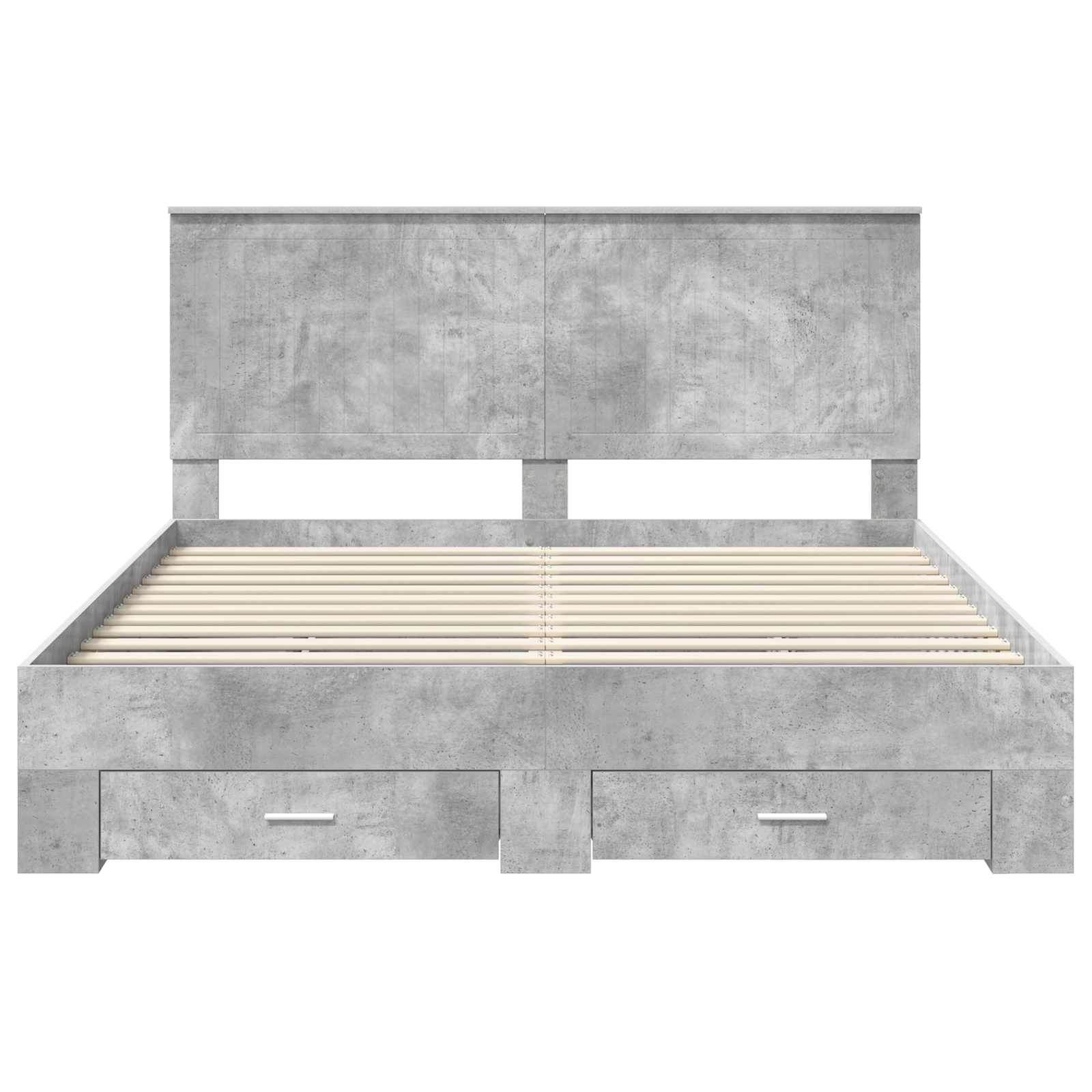 Cadre de lit gris béton 160 x 200 cm panneau de bois - 8