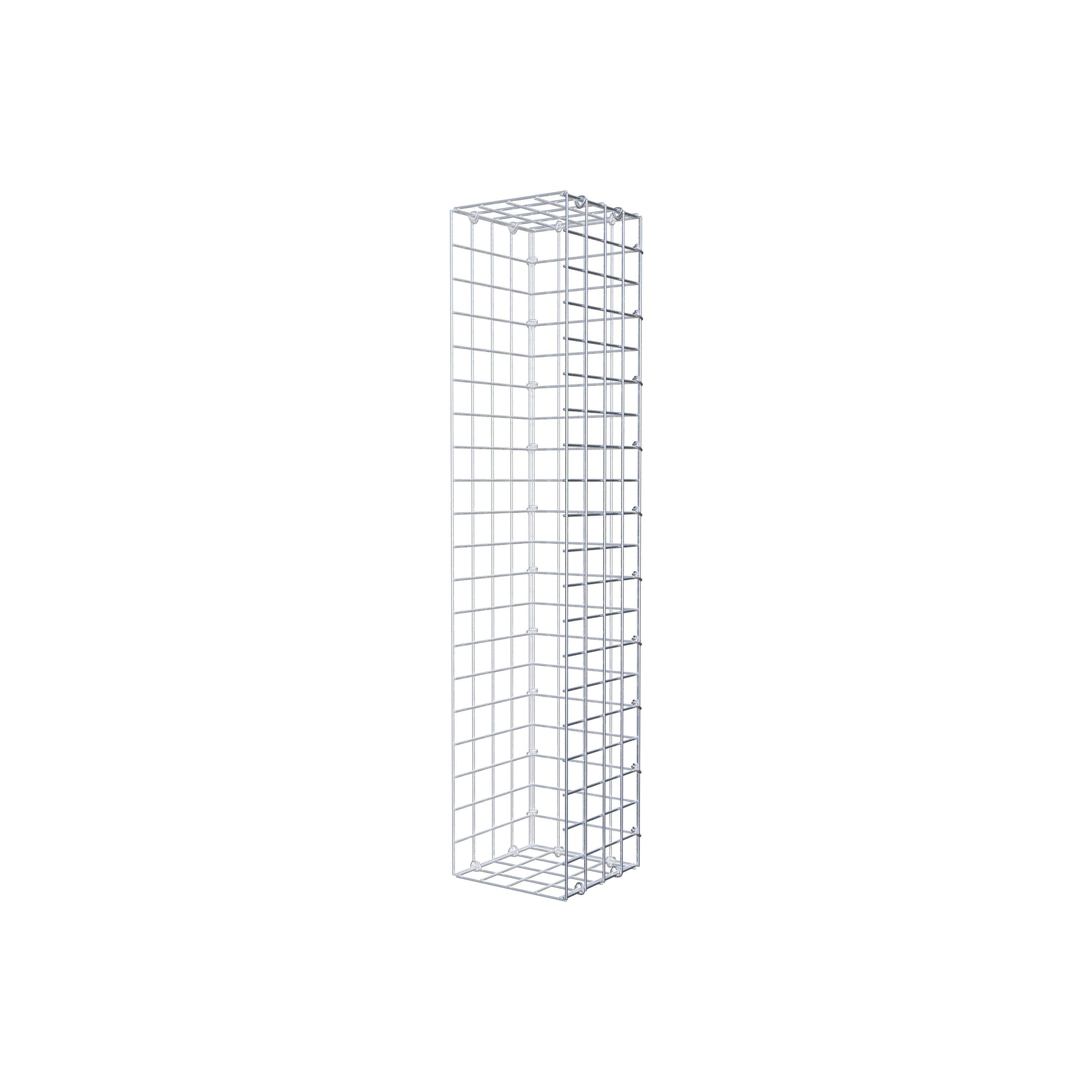 Gavión para alargar en acero galvanizado 100x20x20cm (LxAxP), malla 5 x 5cm, Anillo en C, sin rejilla frontal - 2