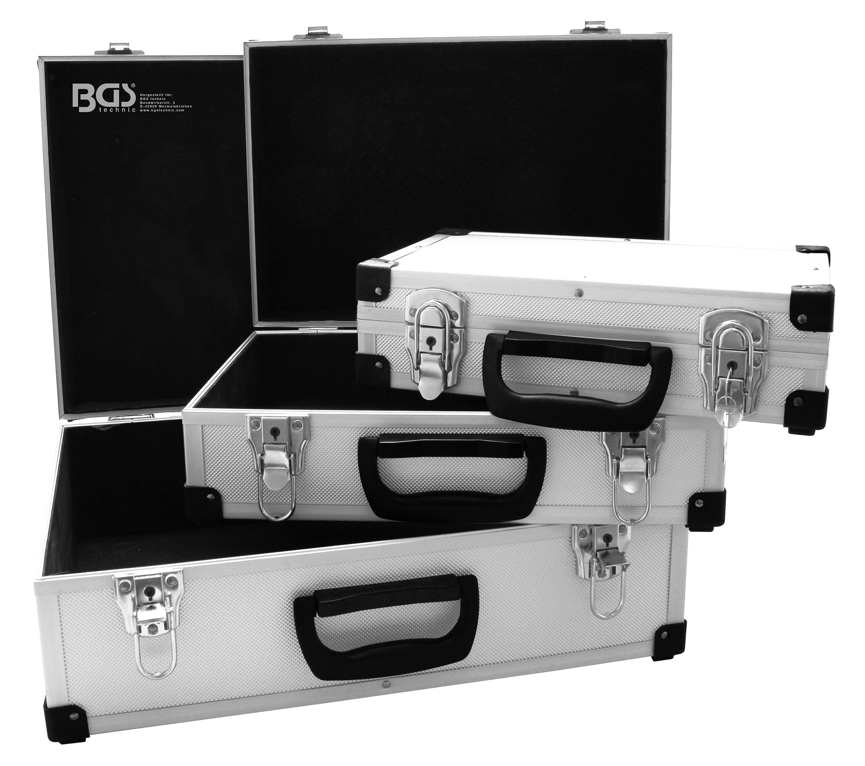 BGS 3307, Set di valigie in Alluminio, 3 Pezzi, Argento/Nero
