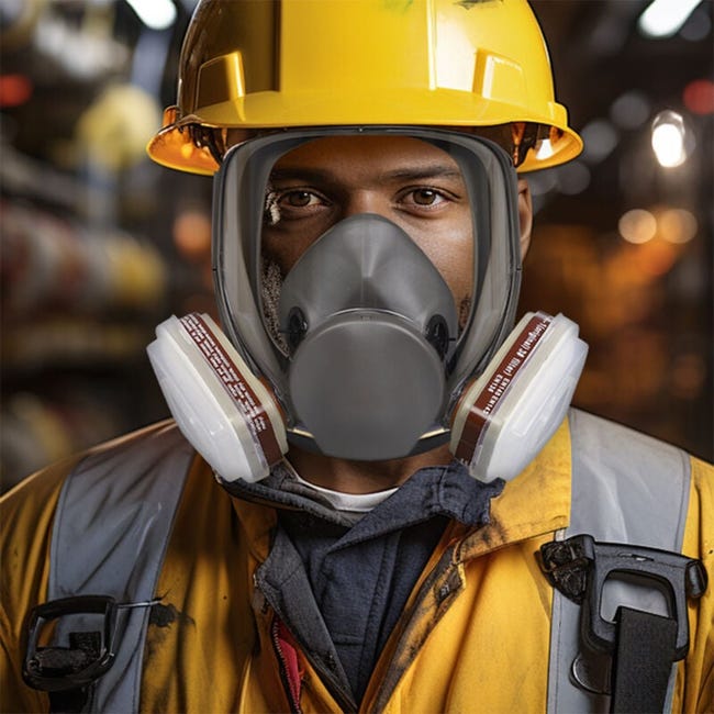 6800 Masque respiratoire complet réutilisable pour la peinture, le polissage et le soudage, masque anti poussiere, 2 types de connecteurs - 3