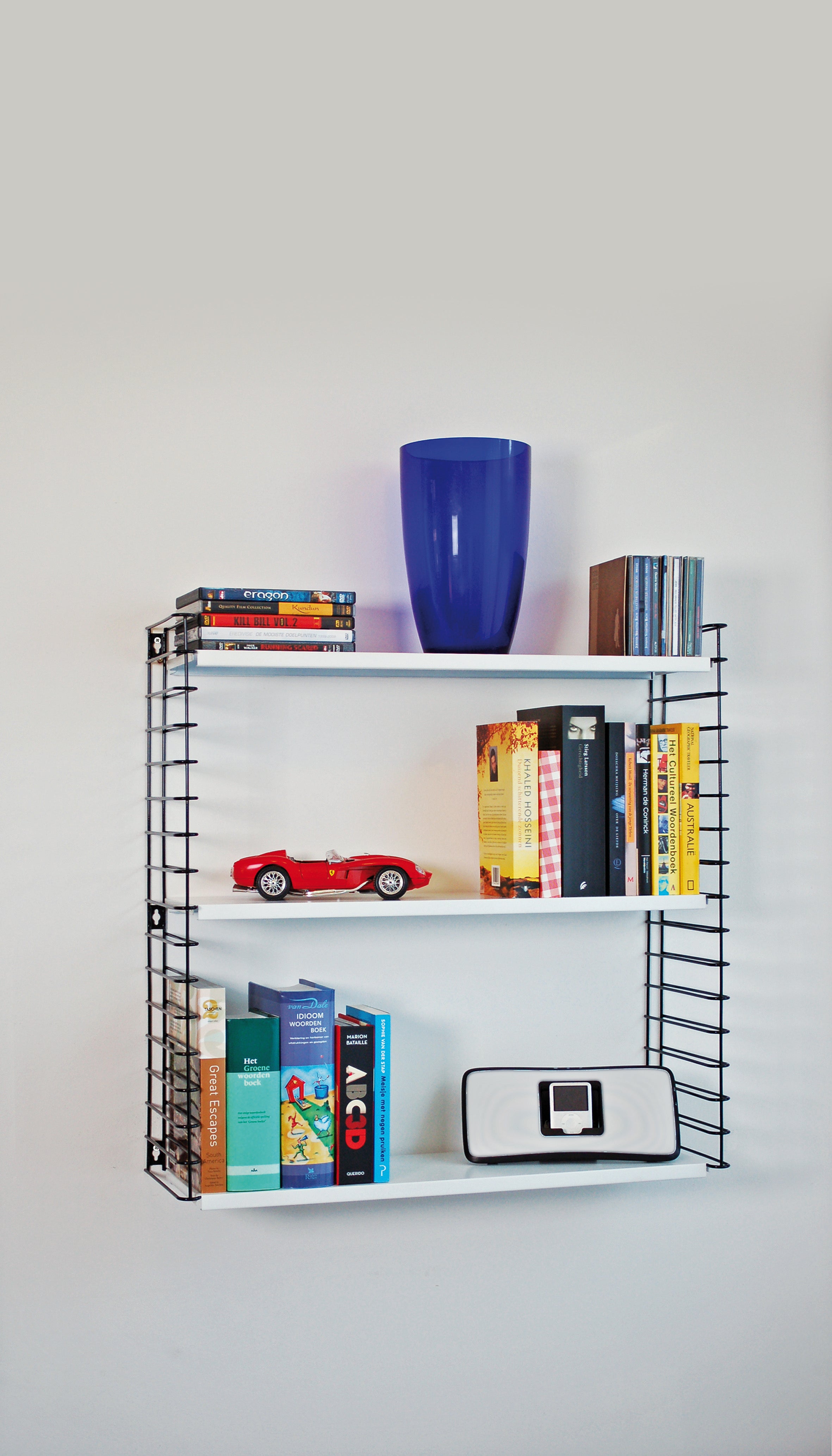 Mensola da parete modulare e senza tempo Tomado, metallo, bianco, 70x21x68 cm - 3