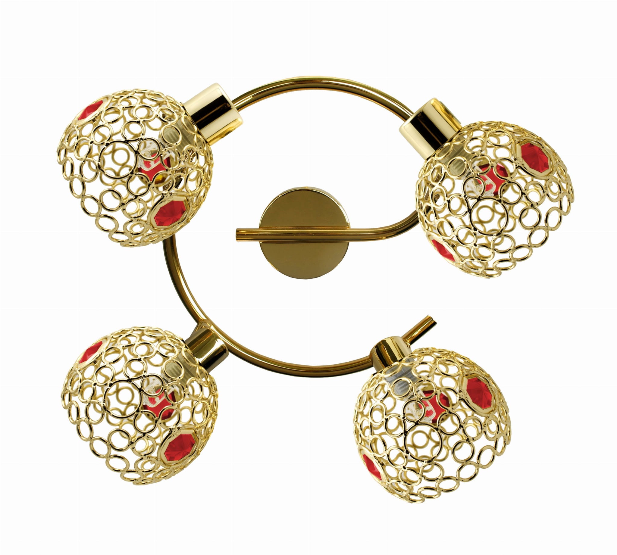 Lampa sufitowa wisząca Aron złoto-chromowana 4xG9x40W wym: 17 x 44 x 44 cm metal Candellux