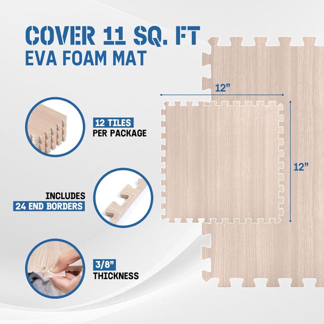 Lot de 40 dalles de sol en mousse 30 x 30 cm avec bordures, tapis de Lot de 40 dalles de sol en mousse 30 x 30 cm avec bordures, tapis de
