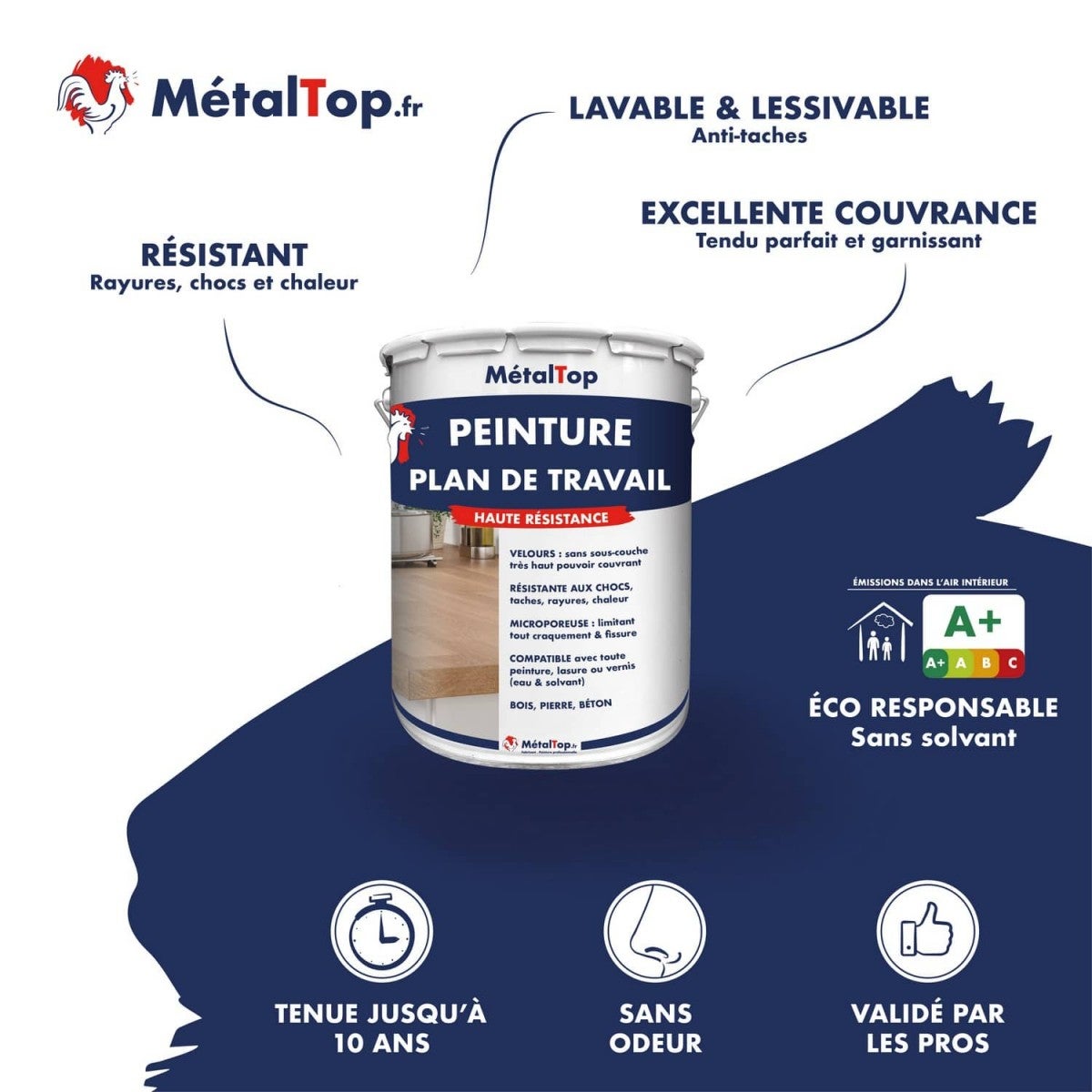 Peinture Plan De Travail - Metaltop - Beige - RAL 1001 - Pot 1L - 4