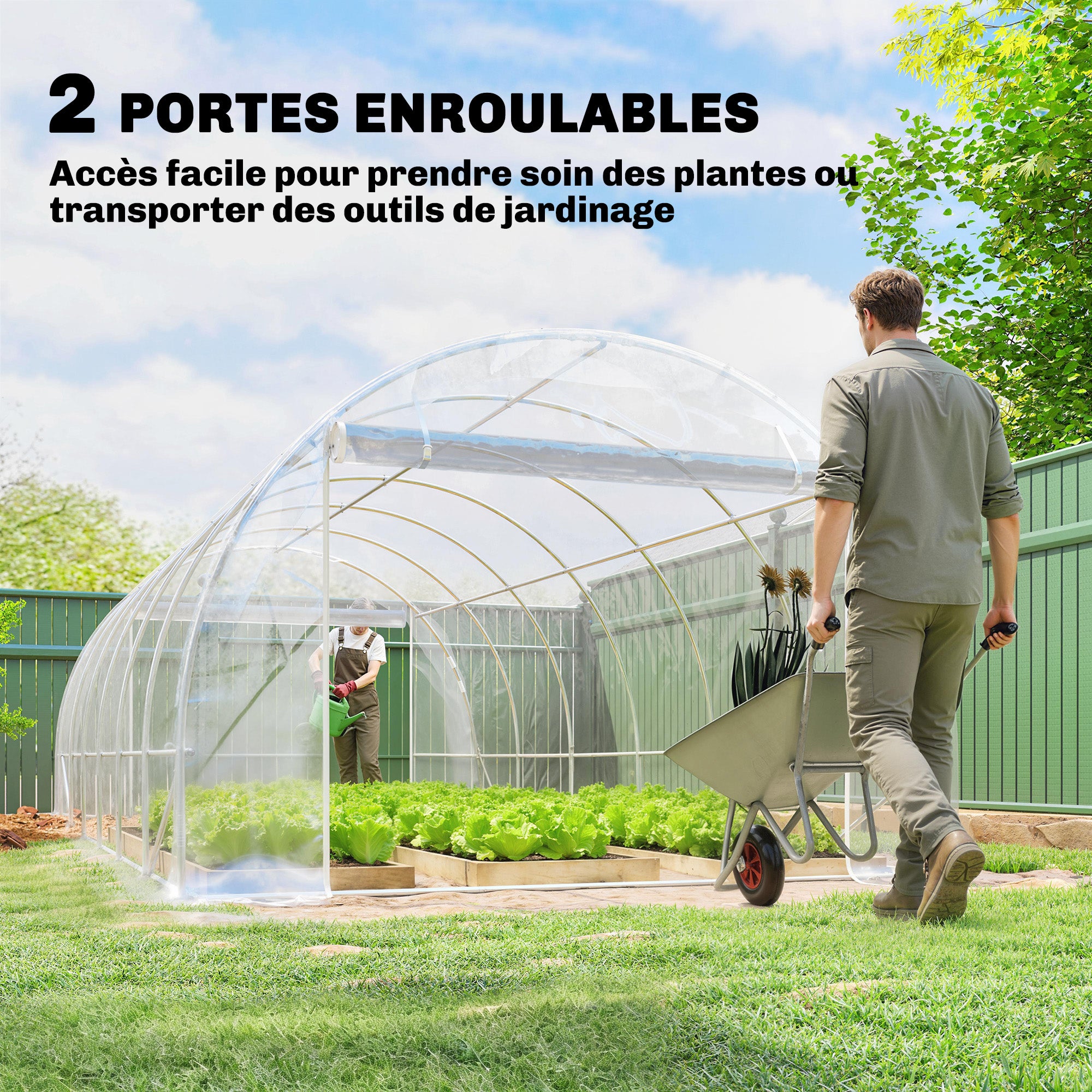 Serre tunnel de jardin acier Outsunny - 6