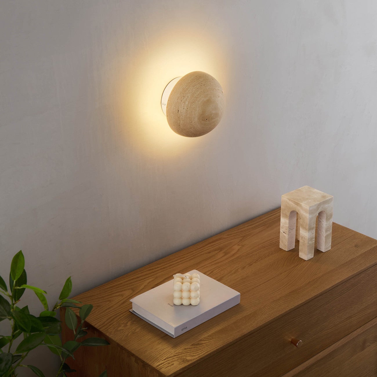 Applique en pierre Beige 15 cm - Elvin - 4