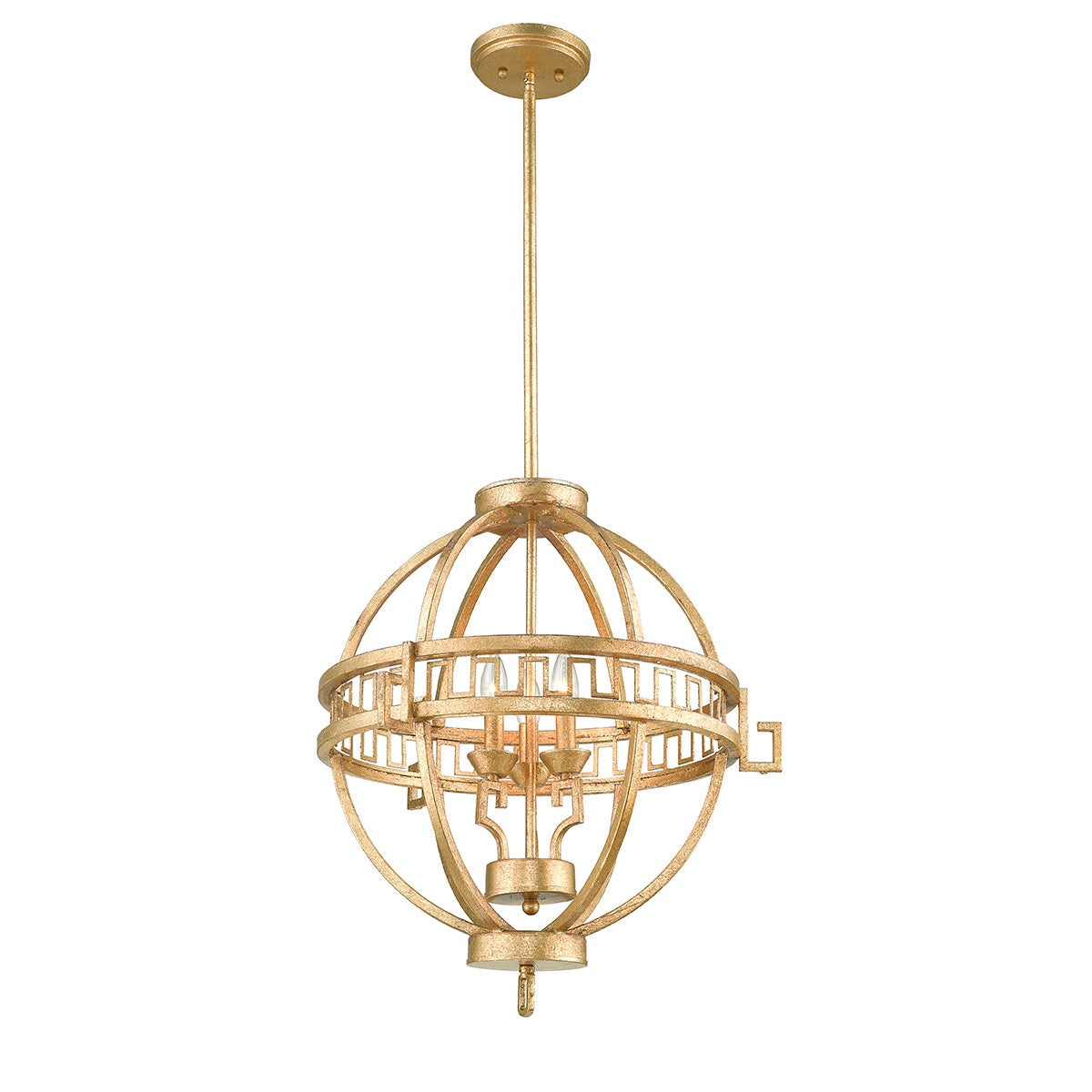 Lampa wisząca Lemuria postarzane złoto 3 x E14 x 60W wym:158,1x57,2x57,2cm Gilded Nola