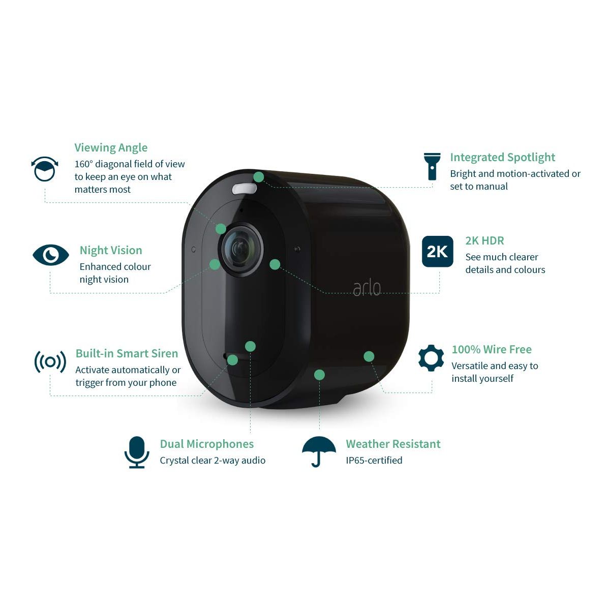 Caméra de sécurité ARLO Pro 3 Black supp sans fil VMC4040B - 5