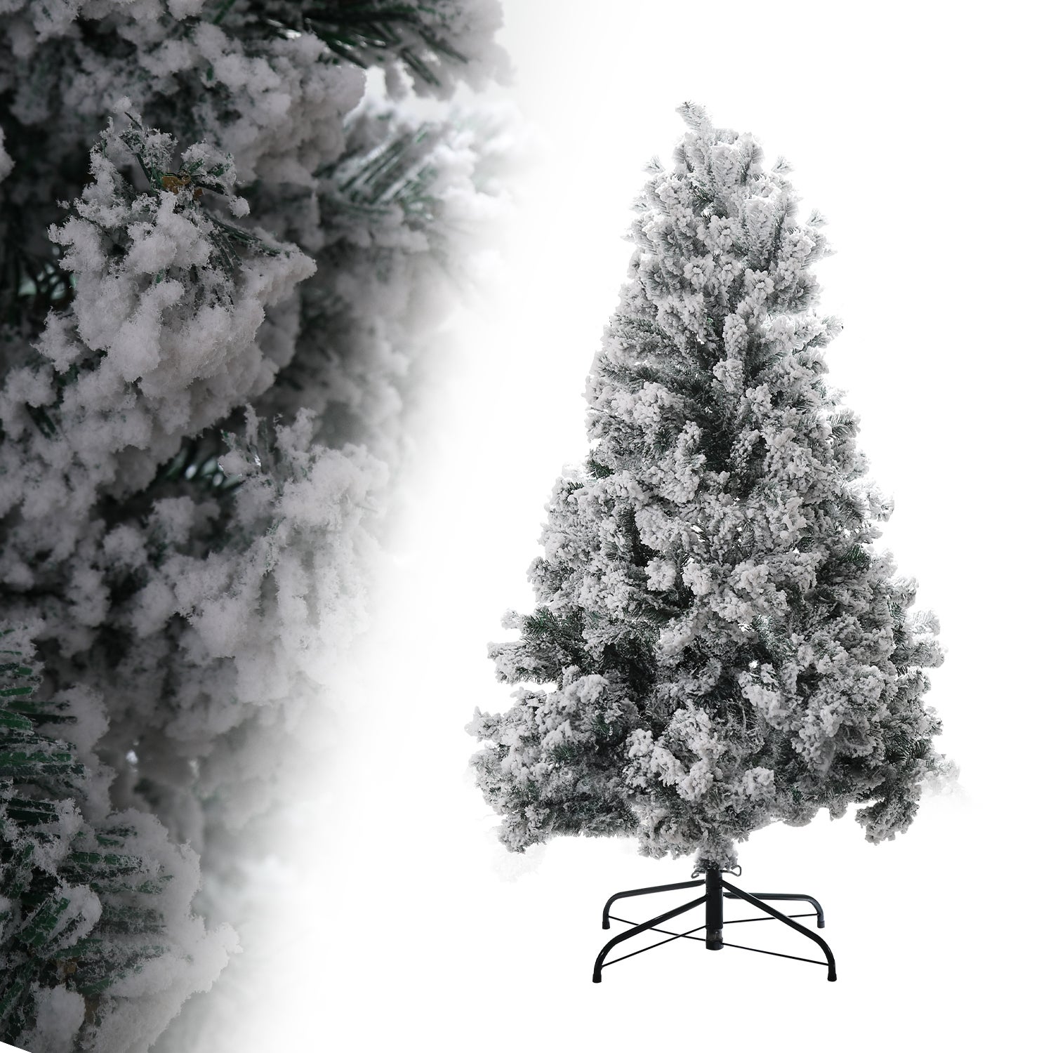 Sapin De Noël Artificiel 150 Cm Pailleté Et Lumineux - Pop-up (dépliable), Avec Guirlandes LED à Piles, Décoration Intérieur/extérieur - 7