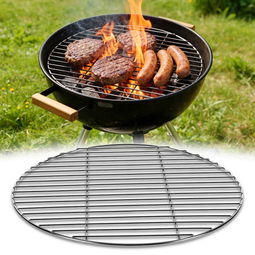 Okrągły ruszt - 55 cm grill węglowy - akcesoria ogrodowe ze stali nierdzewnej - Srebrny