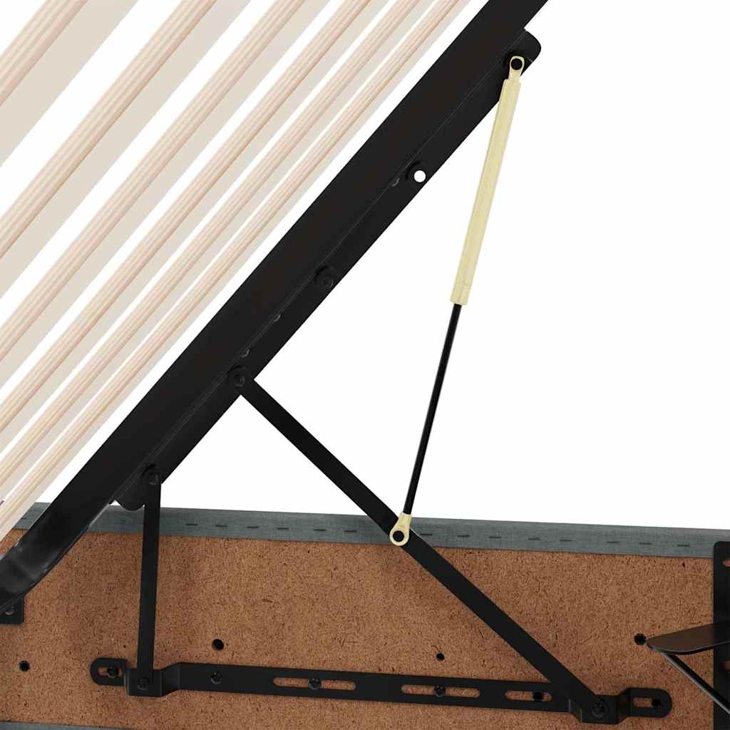 Lit de rangement avec matelas gris foncé 90 x 190 cm velours - 7
