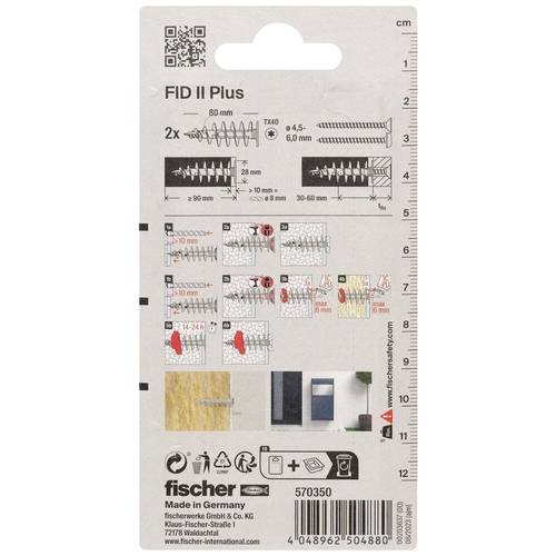 Fischer 570350 FID II Plus Cheville pour isolant 80 mm 2 pc(s) - 3