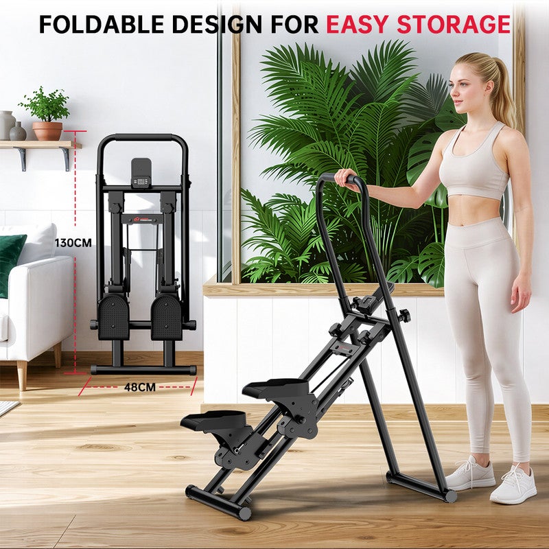 Stepper de escada vertical com tela LCD,RATTANTREE guiador ajustável e pedais antiderrapantes,stepper de escada de profissional,capacidade 150 kg - 7