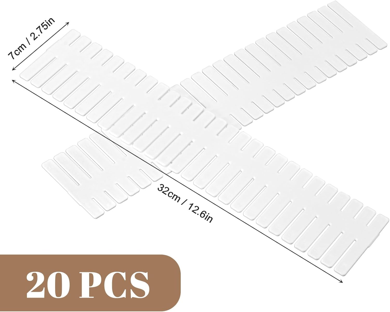 Séparateurs De Tiroirs Réglables - Lot De 24 En Plastique PP, 32 X 7 Cm, Pour Organiser Vêtements Et Accessoires
