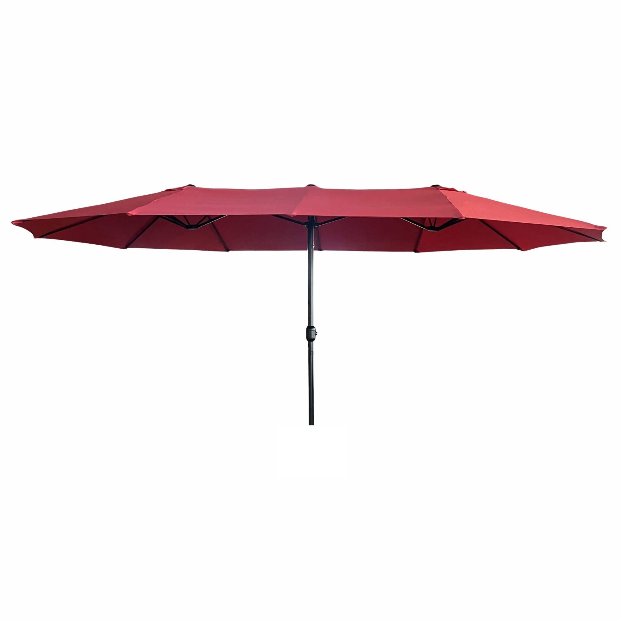 Podwójny parasol ogrodowy TILIA w kolorze czerwonym waga 12,3 kg wymiary 460x270x245 cm