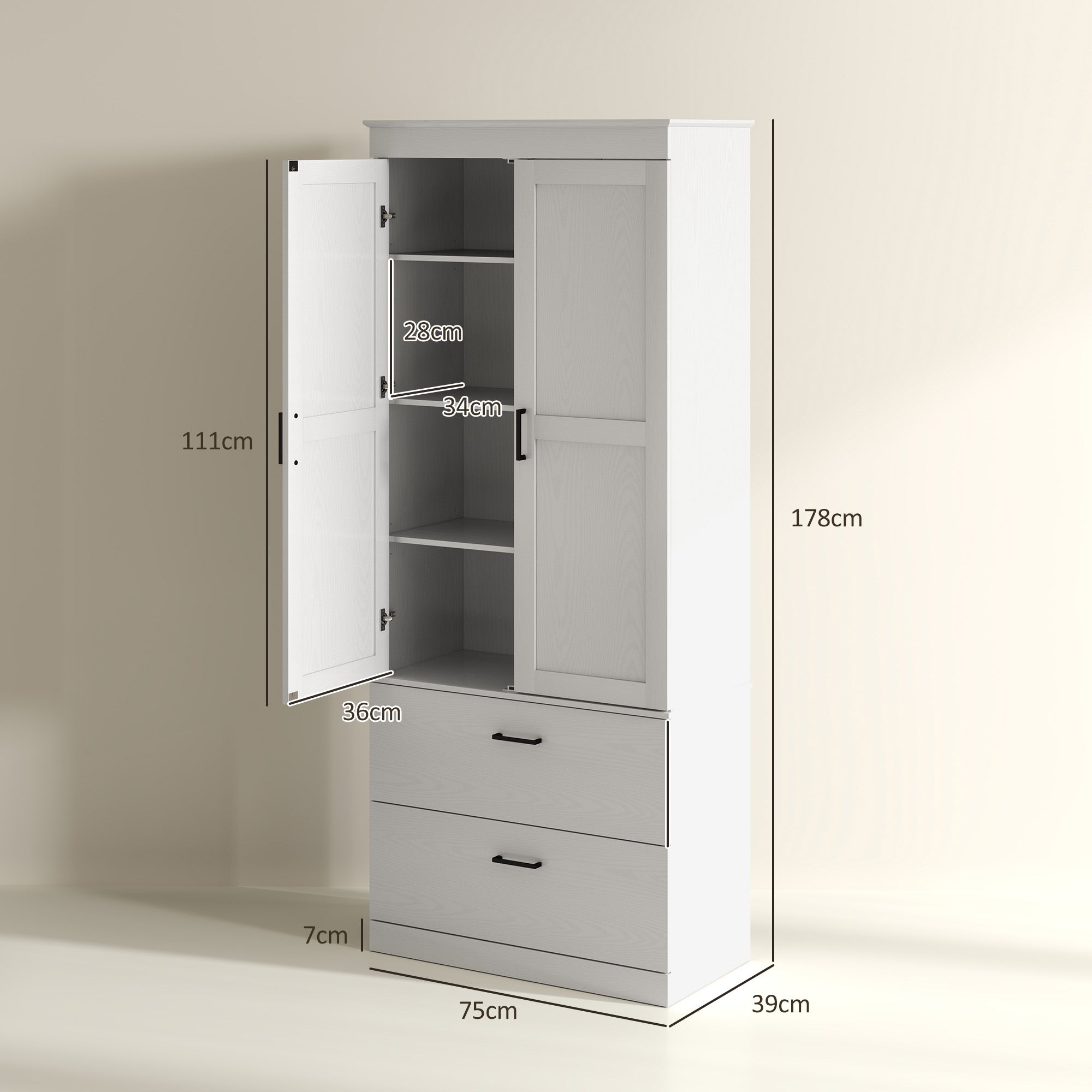 Armoire de cuisine panneau de particules HOMCOM - 3