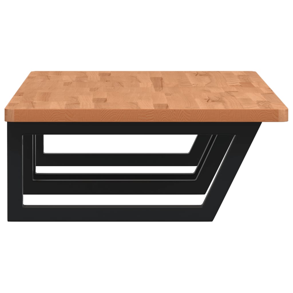 Maison Exclusive - Ripiano a Parete per Lavabo in Acciaio e Massello di Faggio - 5