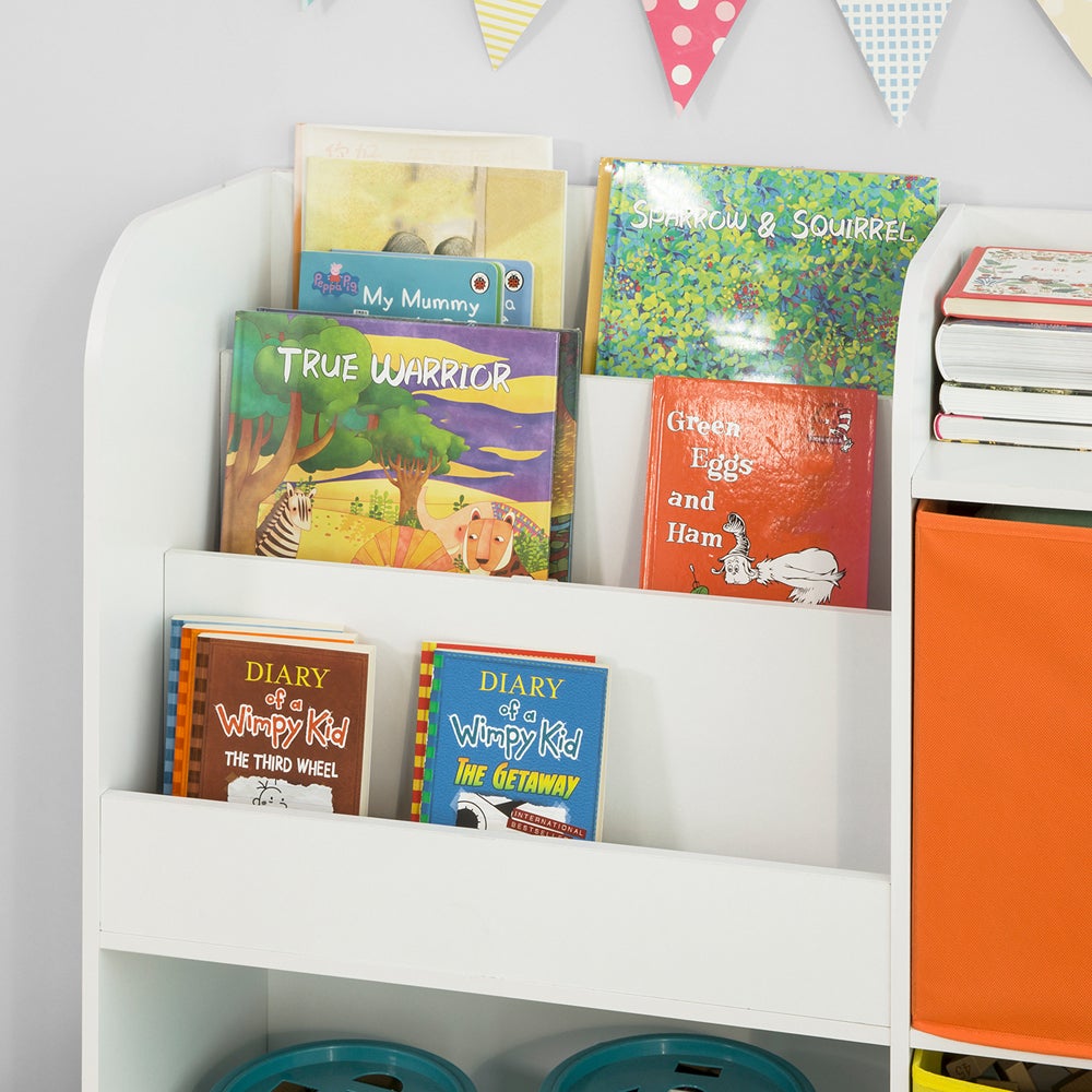 Bibliothèque pour Chambre enfant en MDF Blanc H. 88 x l. 89 x P. 35 cm - 4