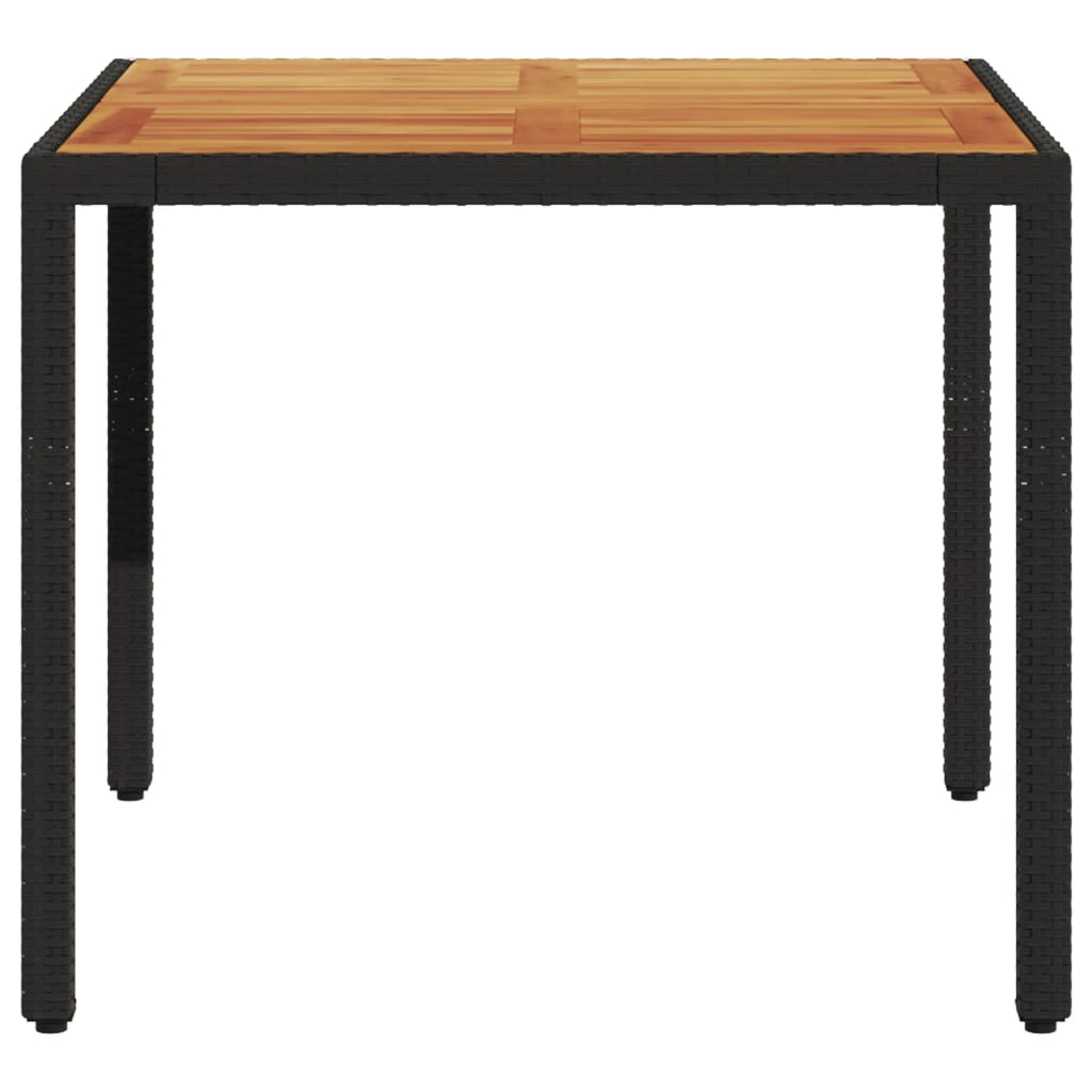 Table à manger de jardin rectangulaire en Résine tressée Noir - 5
