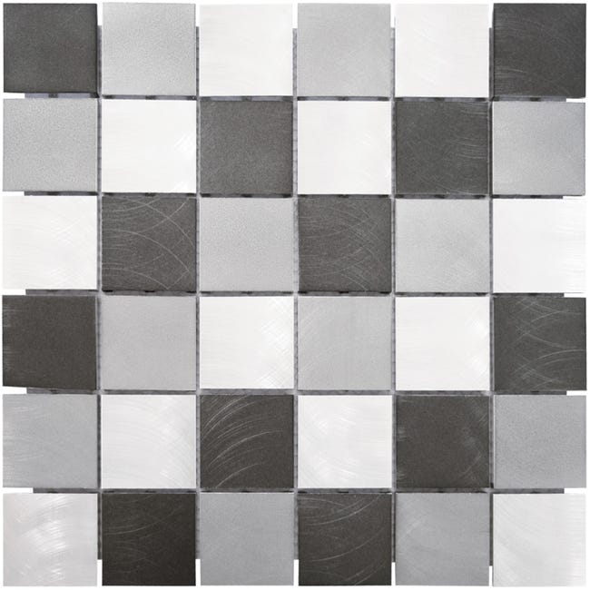 MOSAIQUE CARRE GRIS NOIR 1 PLAQUE 30,5 x 30,5 CM CASA LINEA | Leroy Merlin