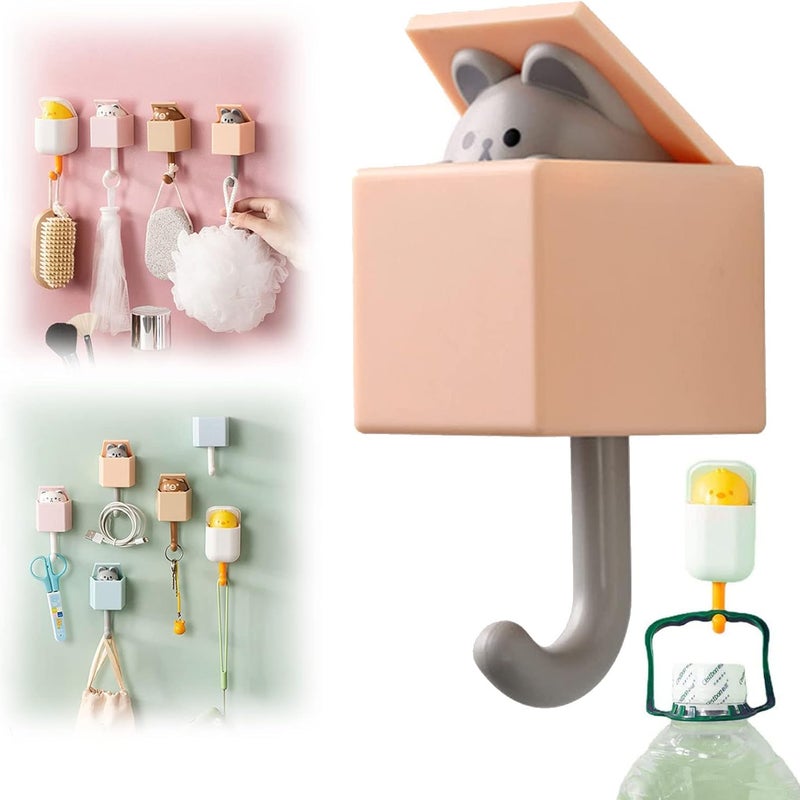 Kreatywny samoprzylepny wieszak na ubrania, uroczy wieszak na klucze w kształcie kota, wyskakujące wieszaki ścienne w kształcie kota, wieszak na kluc