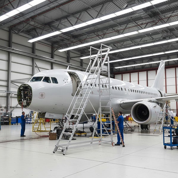 Tubesca - Escalier de Rayonnage sécurisé en Alu 12 marches Hauteur accès 4,62 m max. TUBESCA COMABI - 4