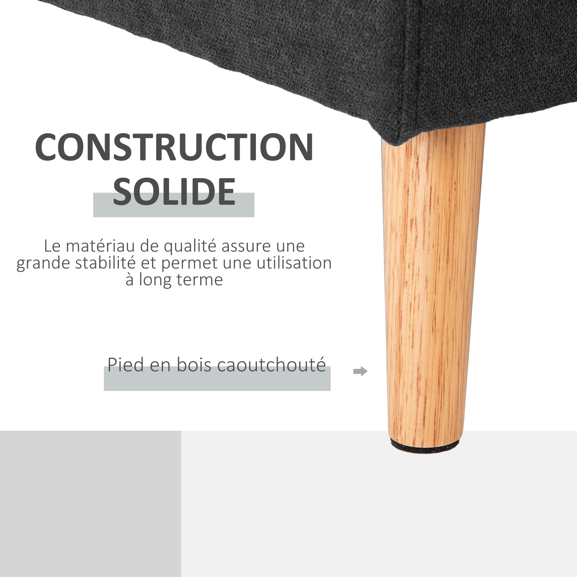 Canapé d'angle Tissu de lin HOMCOM - 7