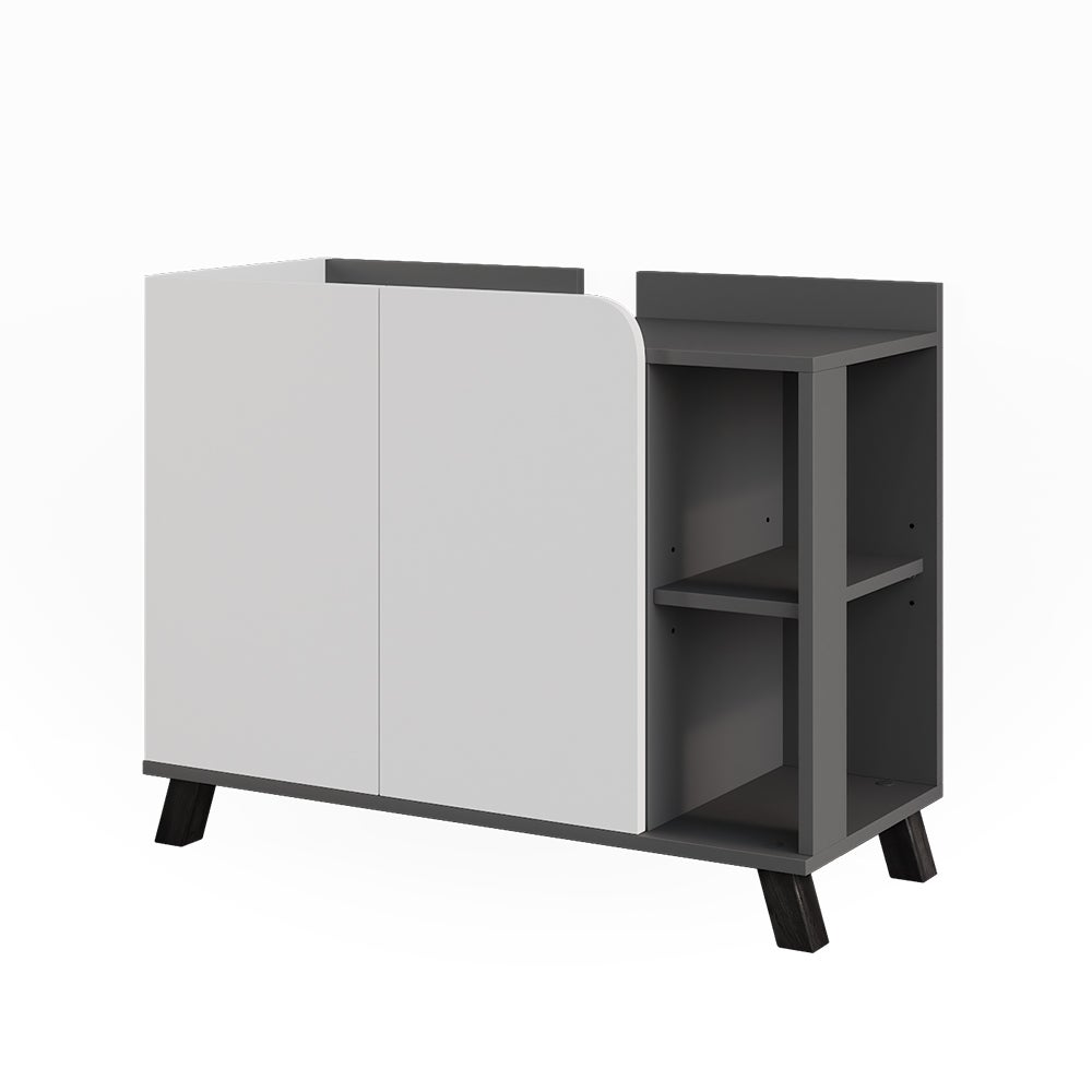 Vicco Szafka pod umywalkę Karen, Antracyt/biały, 80 x 65 cm z 2 drzwiami