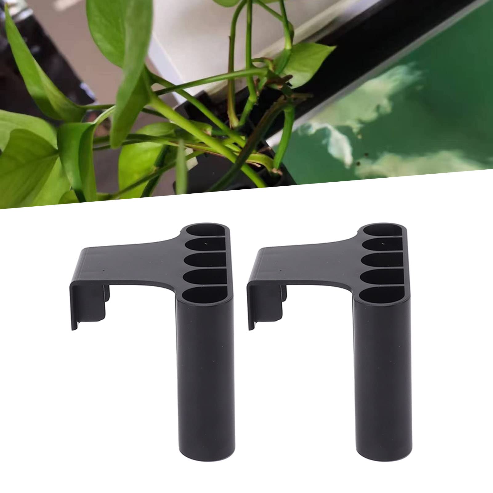 2 pçs titular da planta de aquário pendurado titular da planta aquática decorações do tanque de peixes com gancho integrado (gancho curto) - 3