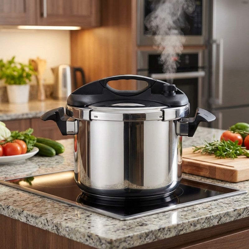 Pentola Per Sughi Con Coperchio 52 Cm | Alluminio Resistente, Made In Italy, Argentata
