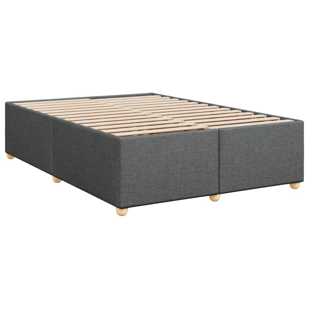 Cadre de lit sans matelas, tissu, gris foncé, pour la chambre, 160 × 200 cm - 3