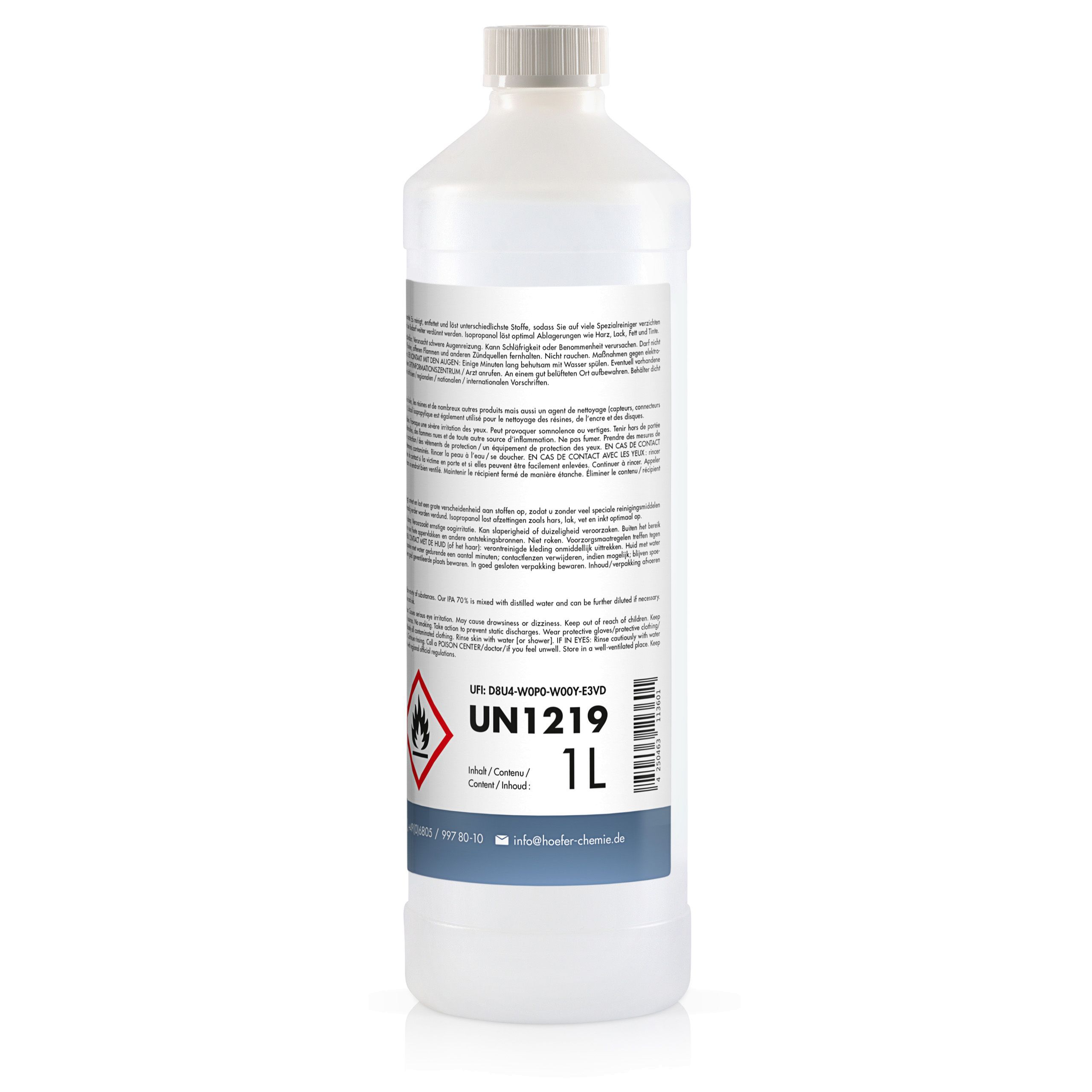1 x Alcool isopropylique 70% Höfer Chemie® en bouteille de 1 L - 8