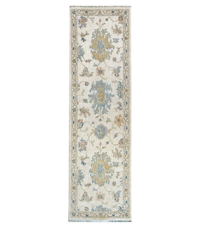 Hamid - Wełniany dywanik biegowy GADEA USHAK BEŻOWY, 200 x 60 cm