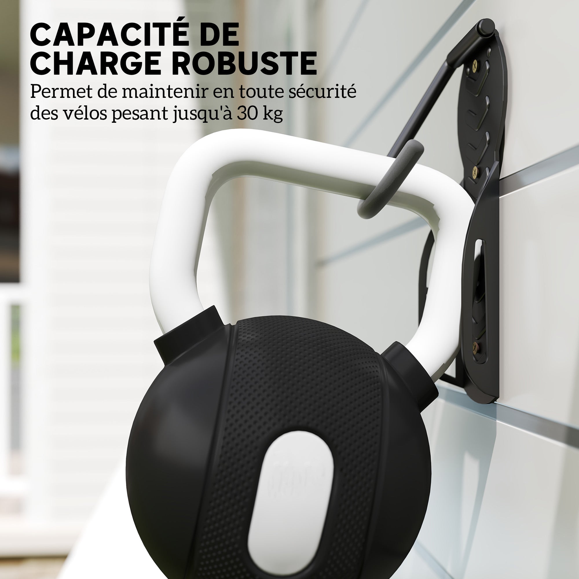 Lot de 4 supports de vélo mural Métal SPORTNOW - 5