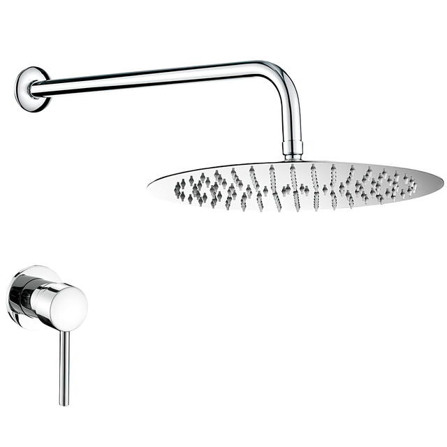 Valaz Douche encastrée ronde chromée 1 voie - Série Guadiana - 30 cm